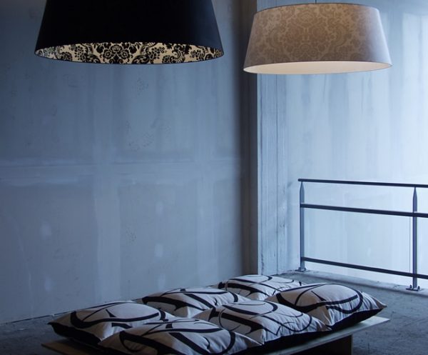 Delight pendant lamps and Repose pillows at the presentation in Loods 6, KNSM building Amsterdam