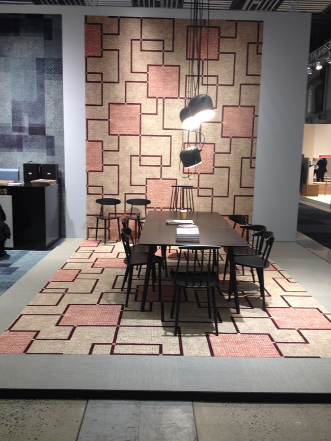 Stand-design for Egecarpets with collection Canvas Collage-Stockholm Furniture Fair 2015