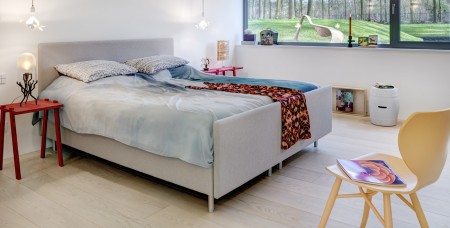 Villa in The Netherlands-Bedroom with Silk Faded Blue covers