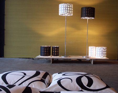 Globall floorlamps and cushions, handmade in the Netherlands